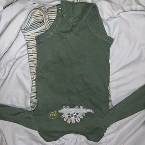 Green Dinosaur Baby Onesie